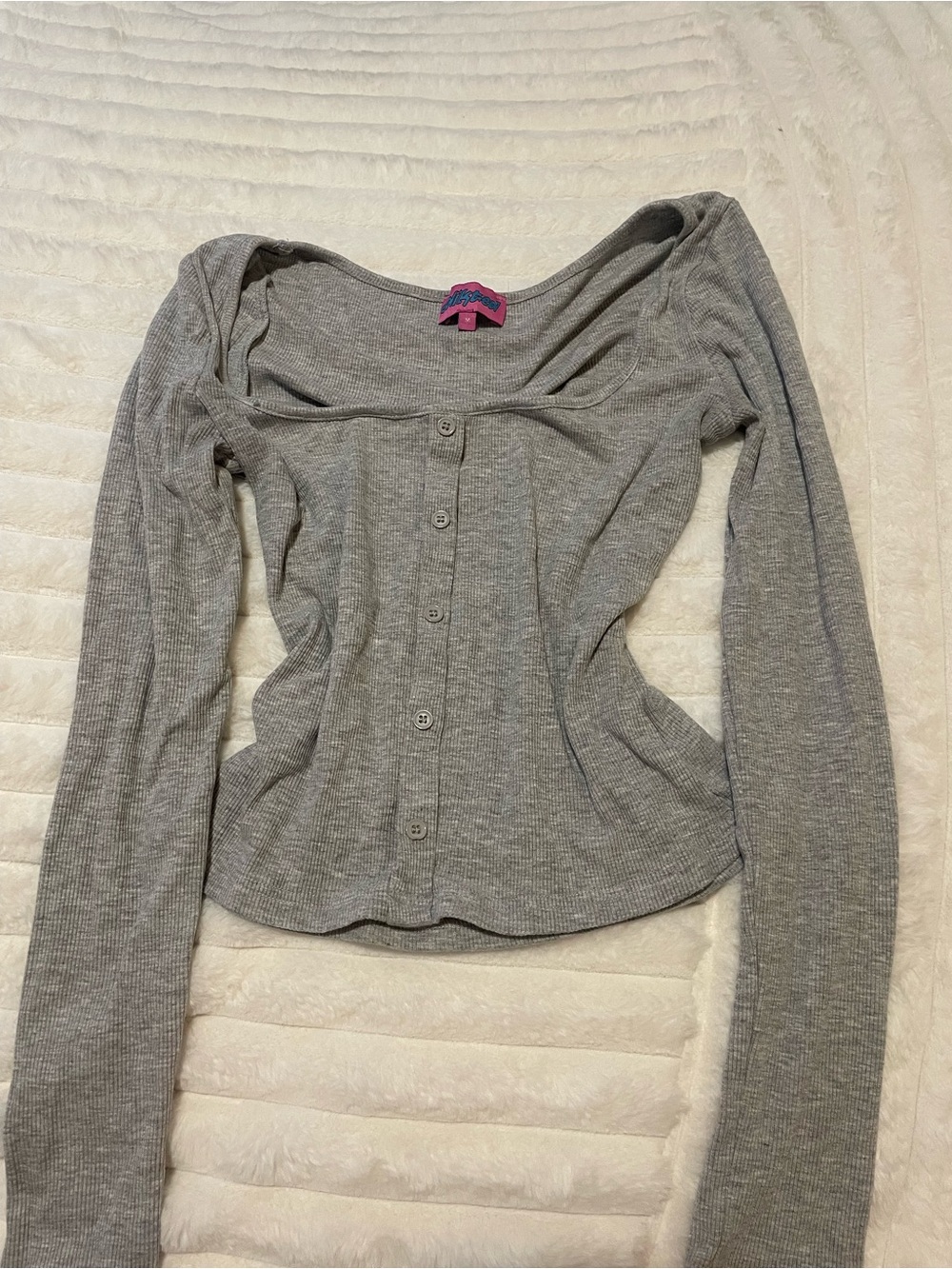 EDIKTED cute grey long sleeve button !!🪽